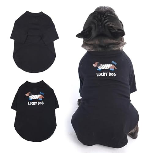 Hunde-T-Shirt, großes Hunde-Shirt mit Ärmeln, Haustier-Shirt für mittelgroße Hunde, weicher Druck, leicht, atmungsaktiv, für alle Jahreszeiten, maschinenwaschbar, Schwarz, Größe L Hunde-T-Shirt, großes Hunde-Shirt mit Ärmeln, Haustier-Shirt für mittelgroße Hunde, weicher Druck, leicht, atmungsaktiv, für alle Jahreszeiten, maschinenwaschbar, Schwarz, Größe L von MORVIGIVE