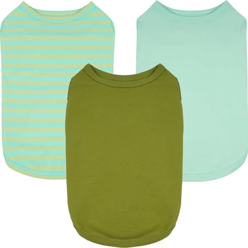 Hunde-T-Shirts für XS, leicht, ärmellos, für Sommer, Strand, Camping, Sonnenschutz, freie Bewegung, weich, maschinenwaschbar, Chihuahua, Grün, XS, 3er-Pack, Grün Hunde-T-Shirts für XS, leicht, ärmellos, für Sommer, Strand, Camping, Sonnenschutz, freie Bewegung, weich, maschinenwaschbar, Chihuahua, Grün, XS, 3er-Pack, Grün von MORVIGIVE