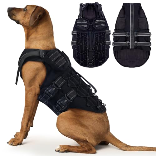 Hundemäntel - Schwarz, XL - Hundemäntel für mittelgroße Hunde, Hundejacken, Winterhundemantel mit Geschirr, Hundeweste warm, verstellbare Brust- und Halsschnallen, reflektierende Träger, Beagle, Hundemäntel - Schwarz, XL - Hundemäntel für mittelgroße Hunde, Hundejacken, Winterhundemantel mit Geschirr, Hundeweste warm, verstellbare Brust- und Halsschnallen, reflektierende Träger, Beagle, von MORVIGIVE
