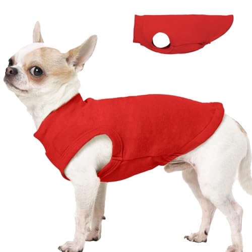Hundepullover aus Fleece, Größe XS, dehnbar, ärmellos, warm, leicht, Pullover-Design für Welpen, Chihuahua-Kleidung, kaltes Wetter, Spaziergänge im Freien von MORVIGIVE