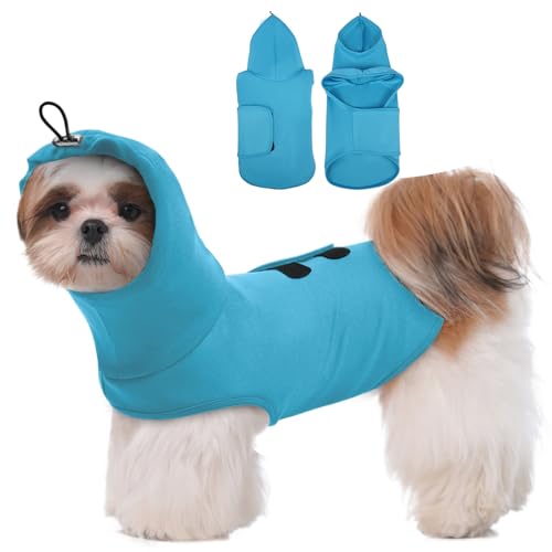 Kleine Angstweste mit Kapuze, leicht, atmungsaktiv, beruhigende Jacke für neue Anlässe, Regensturm, Reisen, Bichon Beruhigender Hoodie umhüllt die Ohren, atmungsaktiv, gemütlich, Blau Kleine Angstweste mit Kapuze, leicht, atmungsaktiv, beruhigende Jacke für neue Anlässe, Regensturm, Reisen, Bichon Beruhigender Hoodie umhüllt die Ohren, atmungsaktiv, gemütlich, Blau von MORVIGIVE