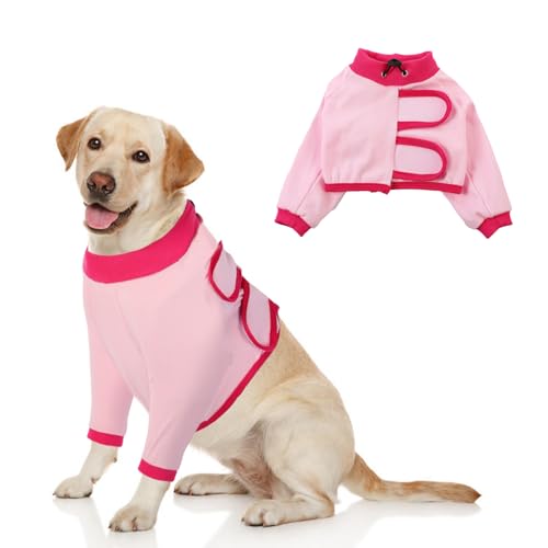 MORVIGIVE Hunde Erholungsärmel für Vorderbeine, atmungsaktive Hundeärmel gegen Lecken, Rosa, Größe XL von MORVIGIVE