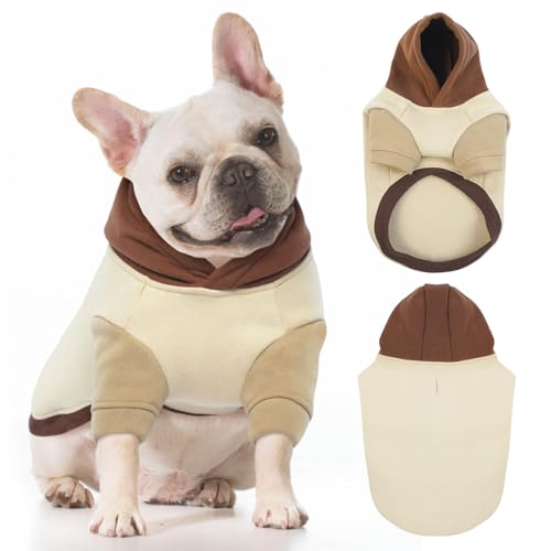 MORVIGIVE Hunde-Kapuzenpullover, Größe M, Khaki, Größe M, mit Loch für Geschirr, stilvolles Herbst-Sweatshirt, Pullover Sweatshirt für Jack Russell, Zwergschnauzer MORVIGIVE Hunde-Kapuzenpullover, Größe M, Khaki, Größe M, mit Loch für Geschirr, stilvolles Herbst-Sweatshirt, Pullover Sweatshirt für Jack Russell, Zwergschnauzer von MORVIGIVE