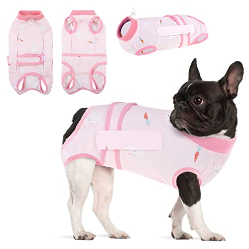 MORVIGIVE Recovery Suit for Dogs Female, Dog Recovery Suit After Spay Surgery for Abdominal Wound Protection, Anti Licking Bandagen Cone E-Collar Alternative Pet Surgical Shirt Doggy Bodysuit Onesie von MORVIGIVE