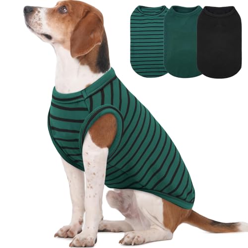 Pullover für mittelgroße Hunde und Mädchen, gestreift, weich, dehnbar, für empfindliche Haut, ärmellos, leicht, für Reisen, Party, Spaziergänge, hält warm, 3er-Pack Pullover für mittelgroße Hunde und Mädchen, gestreift, weich, dehnbar, für empfindliche Haut, ärmellos, leicht, für Reisen, Party, Spaziergänge, hält warm, 3er-Pack von MORVIGIVE