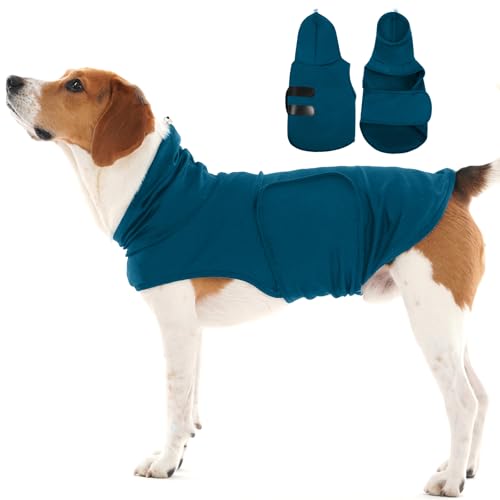 Trennungsangst-Shirt für mittelgroße Hunde, leicht, Feuerwerk, beruhigender Kapuzenpullover, Beagles, zur Linderung von Angstzuständen, für Partys, Feiern, Sound, Blau von MORVIGIVE