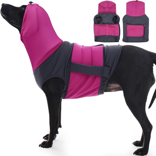 Weste zur Linderung von Angstzuständen, verstellbares beruhigendes Shirt für Feuerwerk, Lärm, weiche Anti-Angst-Jacke für Labrador und große Hunde, hoher Hals bedeckt Kopf und Ohren, ärmellos und Weste zur Linderung von Angstzuständen, verstellbares beruhigendes Shirt für Feuerwerk, Lärm, weiche Anti-Angst-Jacke für Labrador und große Hunde, hoher Hals bedeckt Kopf und Ohren, ärmellos und von MORVIGIVE