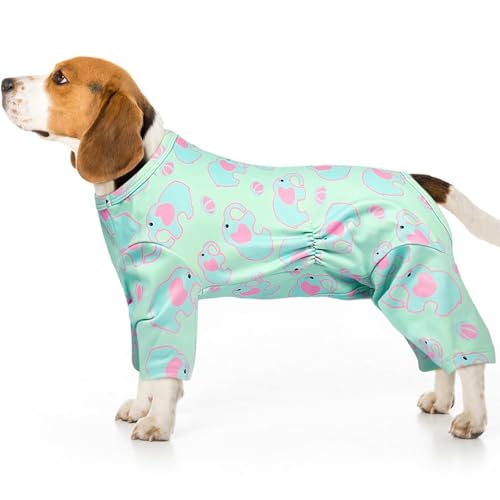 XXL-Hunde-Pyjama für mittelgroße Hunde – weiche, warme Kleidung zum Schlafen, weicher, atmungsaktiver Einteiler mit 4 Beinen für empfindliche Haut, bequemer Overall für drinnen und draußen, Grün XXL-Hunde-Pyjama für mittelgroße Hunde – weiche, warme Kleidung zum Schlafen, weicher, atmungsaktiver Einteiler mit 4 Beinen für empfindliche Haut, bequemer Overall für drinnen und draußen, Grün von MORVIGIVE