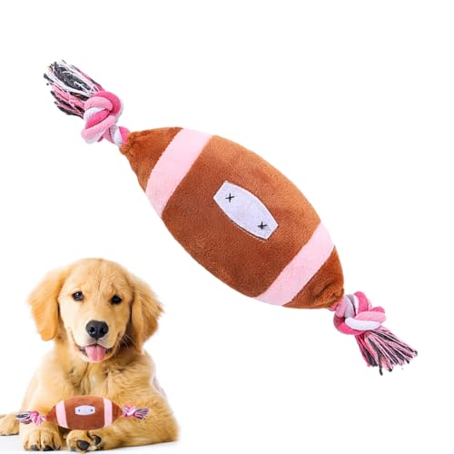 MOTHAF Quietschendes Plüschspielzeug für Hunde | Weiches Rugby-Plüsch-Kauspielzeug für Hunde mit Quietschern,Quietschendes Plüsch-Hundespielzeug gegen Langeweile, bissfestes Zähneknirschen und das von MOTHAF