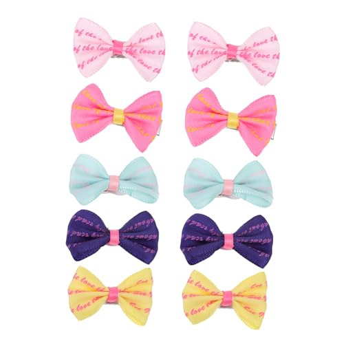 MOTHNUR 10 Stück Teiliges Bunte Haarschleifen für Haustiere Dekorative Bowknot haarspangen mit Sicherer Glatter Oberfläche Geeignet für Hunde und Welpen Stylisches Zubehör für von MOTHNUR