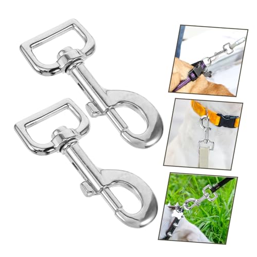 MOTHNUR 2 Stück Drehbarer Metall Karabinerhaken Hundeleinenclip Robust Verschleißfest Leicht für Hunde Spaziergang Wandern Outdoor Zubehör von MOTHNUR