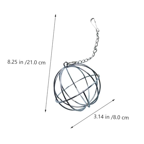 MOTHNUR 2 Stück Edelstahl Hängender Futterball für Kaninchen Meerschweinchen Kleintiere Edelstahl Futterhalter für Heu Alfalfa Platzsparender Grasbehälter zur Käfigbefestigung von MOTHNUR