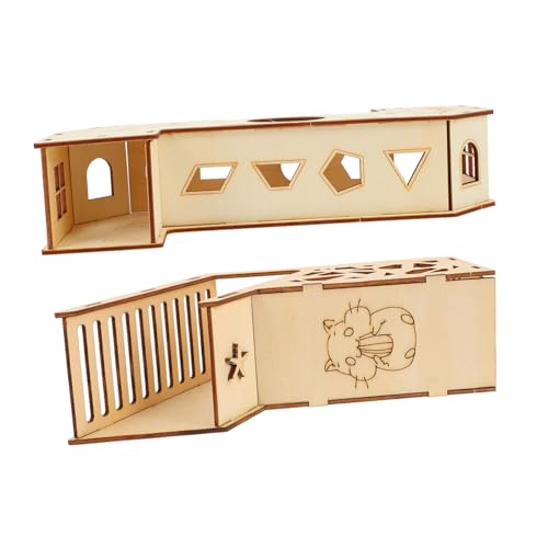 MOTHNUR 2 Stück Hamster Tunnel aus Sicherem Holz mit Labyrinth röhren und Versteckhaus Kratzfest und Beißfest für Hamster Rennmäuse Meerschweinchen und Kleine Nager MOTHNUR 2 Stück Hamster Tunnel aus Sicherem Holz mit Labyrinth röhren und Versteckhaus Kratzfest und Beißfest für Hamster Rennmäuse Meerschweinchen und Kleine Nager von MOTHNUR