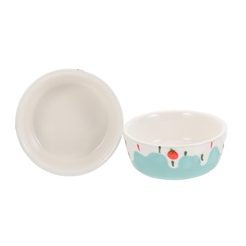 MOTHNUR 2 Stück Keramik Futternapf für Kleintiere Rutsch Design Breiter Öffnung Sichere Futter und Wasserschale für Hamster Meerschweinchen Kaninchen und Eichhörnchen Praktisches Zubehör von MOTHNUR
