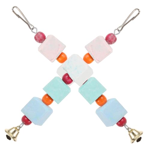 MOTHNUR 2 Stück Papagei Kauspielzeug Bunte Mineral molarsteine zum Kauen Langlebiges Vogelspielzeug für Wellensittiche Papageien Nymphensittiche Fördert Spiel und Zufällige Farbe von MOTHNUR