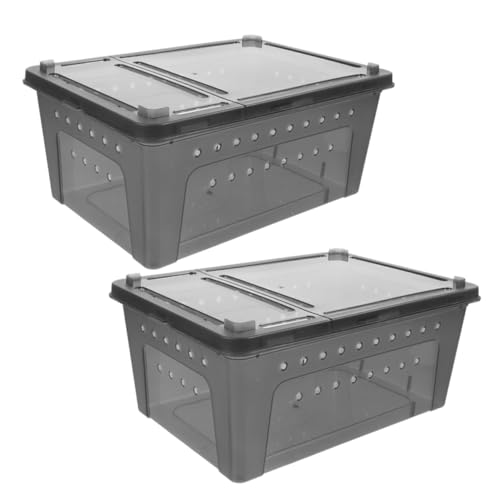 MOTHNUR 2 Stück Reptilien Fütterungsbox Schwarz Kompakte Aufzuchtbox mit Belüftung Tragbarer Terrarium Behälter für Spinnen Frösche Skorpione und Kleine Reptilien Leicht und MOTHNUR 2 Stück Reptilien Fütterungsbox Schwarz Kompakte Aufzuchtbox mit Belüftung Tragbarer Terrarium Behälter für Spinnen Frösche Skorpione und Kleine Reptilien Leicht und von MOTHNUR