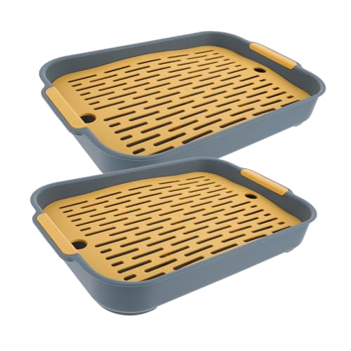 MOTHNUR 2 Stück Teiliges Kaninchen Toilette mit Kippschutz Design Kleine Nager Toilette für Meerschweinchen Hamster Chinchilla mit Rutschfestem Einfach zu Reinigen Gelb von MOTHNUR
