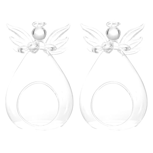 MOTHNUR 2 Stück Teiliges Kleine Transparente Glasvase mit Schutzengel Design Glatte Oberfläche Umweltfreundlich Vielseitig für Wohn Bürodekoration Langlebige Glasblumenvase für Tischdeko MOTHNUR 2 Stück Teiliges Kleine Transparente Glasvase mit Schutzengel Design Glatte Oberfläche Umweltfreundlich Vielseitig für Wohn Bürodekoration Langlebige Glasblumenvase für Tischdeko von MOTHNUR