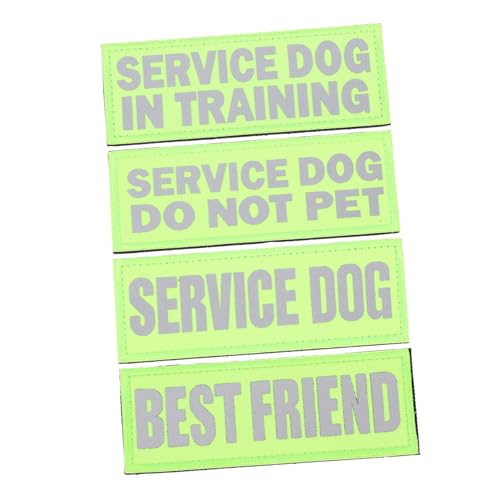MOTHNUR 4 Stück Reflektierende Service Hund Aufnäher Verschleißfest Leicht Tragbar Stylisches Design für Haustiergeschirre Zubehör für Diensthunde und Hundepflege von MOTHNUR