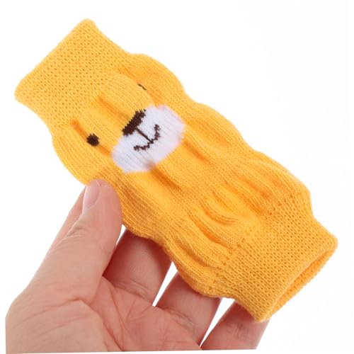 MOTHNUR 4 Stück Teiliges Hundesocken mit Anti rutsch Sohle und Niedlichem Bärenmuster Wärmende rutschfeste Hundebeinschützer für Kleine Hunde Bequeme Pfotenschutz socken für Winter und von MOTHNUR