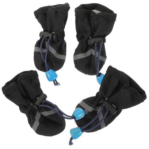 MOTHNUR 4 Stück wasserdichte rutschfeste Hundeschuhe Outdoor und Indoor Schützende Pfotenschuhe für Hunde bei Regen Schmutz und Kratzschutz Holzoberflächen Zufällige Farbe Zufällige Farbe von MOTHNUR