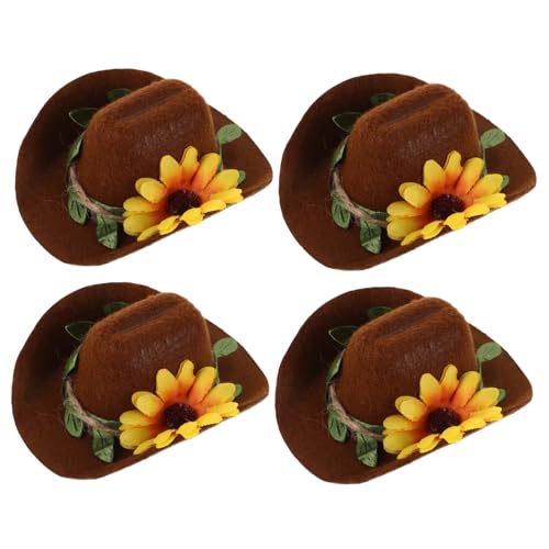 MOTHNUR 4 Stücke Teiliges Mini Kostüm Hüte für Kleine Haustiere Verstellbare Filz Cowboyhüte mit Floralem Strapazierfähiges Western Zubehör für Hamster Meerschweinchen Vögel und Kleine MOTHNUR 4 Stücke Teiliges Mini Kostüm Hüte für Kleine Haustiere Verstellbare Filz Cowboyhüte mit Floralem Strapazierfähiges Western Zubehör für Hamster Meerschweinchen Vögel und Kleine von MOTHNUR