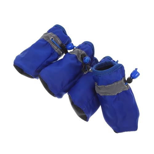 MOTHNUR 4 wasserdichte Hundeschuhe XL Blau für Kleine bis Mittelgroße Hunde rutschfeste Pfotenschutz Booties Allwetterfest Atmungsaktiv Einfach Anzuziehen für Outdoor Wandern und von MOTHNUR