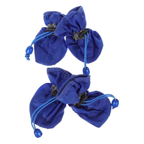 MOTHNUR 4 wasserdichte Hundestiefel Blaue Pfotenschuhe mit Rutschfester Sohle für Kleine bis Mittelgroße Hunde Schutz vor Verletzungen bei Outdoor Wandern und Alltag von MOTHNUR