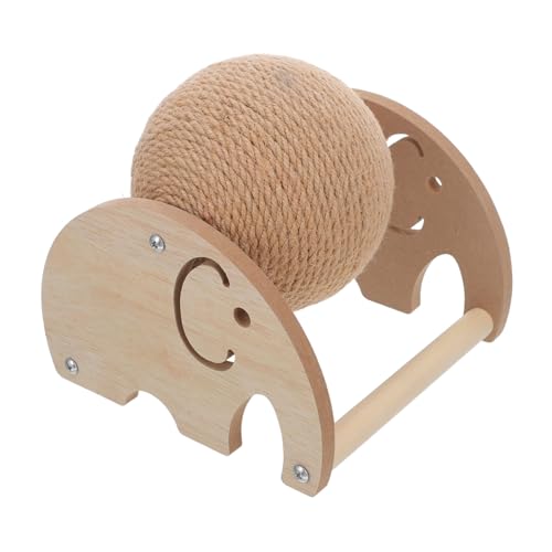 MOTHNUR Cat Sisal Scratcher Ball mit Stabilem Sockel Interaktives Katzenspielzeug für Kätzchen und Kleine Haustiere Hohles Design Fördert Krallenpflege und Bewegung Sicher und Kippsicher von MOTHNUR