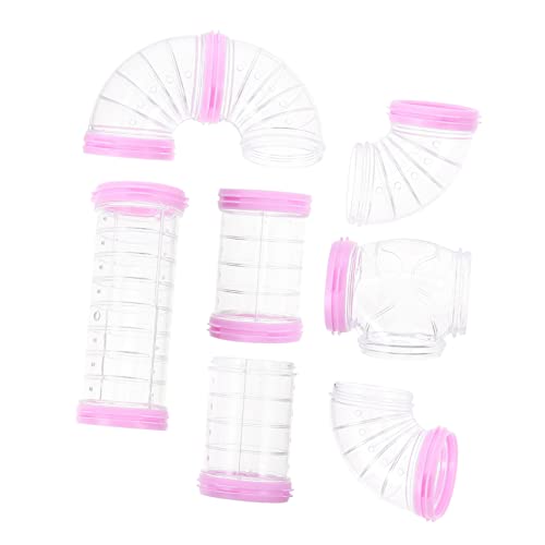 MOTHNUR DIY Hamster Labyrinth Kleintierkäfig Langlebiges Hamsterkäfig zubehör Einfach zu Montieren Reinigen Vielseitig Kombinierbar Rosa Details von MOTHNUR