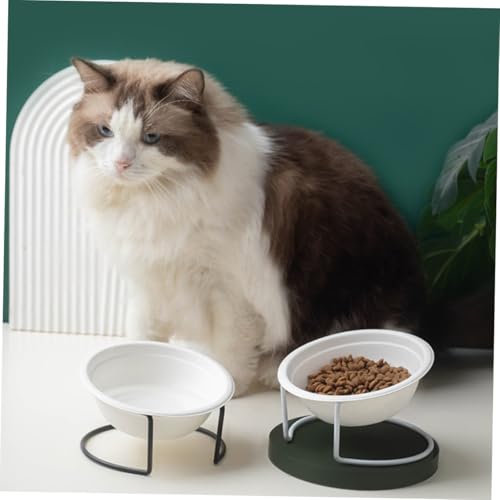 MOTHNUR Einweg Papier futternapf Katzen und Hunde mit Stabilem Schwarzem Ständer Biologisch Abbaubar Leicht Kompakt Geeignet für Nass Trockenfutter Praktisch für Unterwegs und Zuhause von MOTHNUR