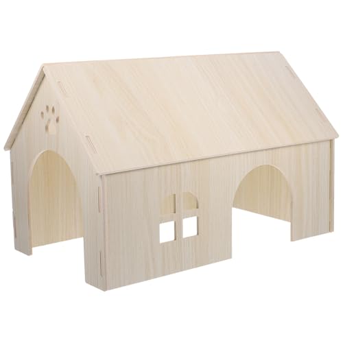 MOTHNUR Großes Holz spielhaus für Meerschweinchen und Hamster Stabiles Naturholz Vielseitig als Versteck und Schlafhaus Sicher und Komfortabel für Kleine Nagetiere für Klettern und von MOTHNUR