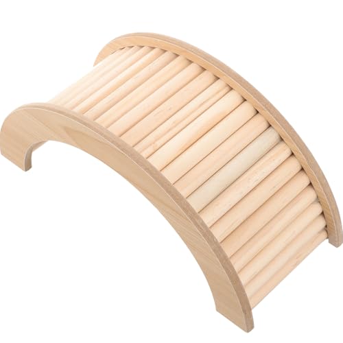 MOTHNUR Hamster Holzbrücke Kletterspielzeug Natürliches Holzmaterial Kleintier Brücke Spielplatz für Meerschweinchen Chinchilla Kaninchen Kletterleiter Haustier Rampe von MOTHNUR
