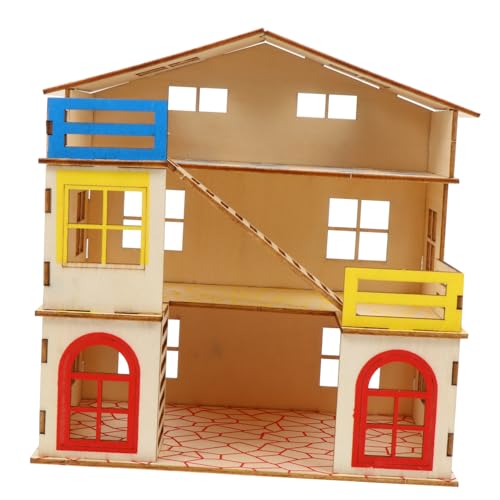 MOTHNUR Hamsterhaus Holz mit Kletterleiter Stabiles Zweistöckiges Haustier spielhaus Natürlicher Schlafplatz und Versteck für Zwerghamster und Kleine Nager Gemütliches Hamster Schloss für von MOTHNUR