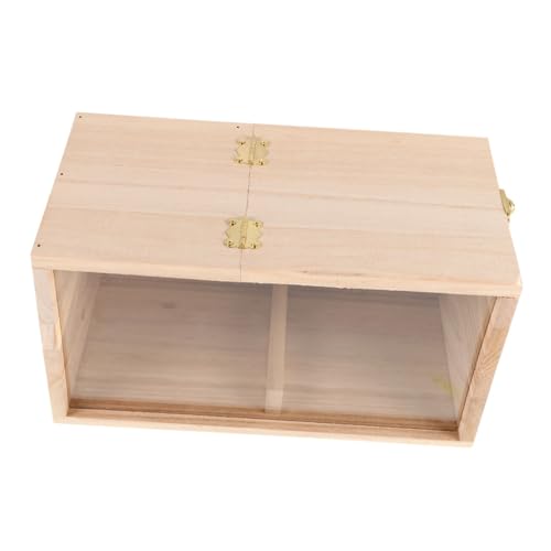 MOTHNUR Holz Nistkasten mit Transparentem Acrylfenster Brutbox für Wellensittiche Unterschlupf für Ziervögel Wie Sperlinge Unzerbrechliches Vogelhaus für Gartendekoration von MOTHNUR
