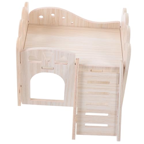 MOTHNUR Holz Versteckhaus für Kleintiere Mehrzweck Hamster Meerschweinchen Nest Langlebiges Holzhaus zum Verstecken Klettern und Schlafen Geeignet für Hamster Chinchilla und Kleine von MOTHNUR