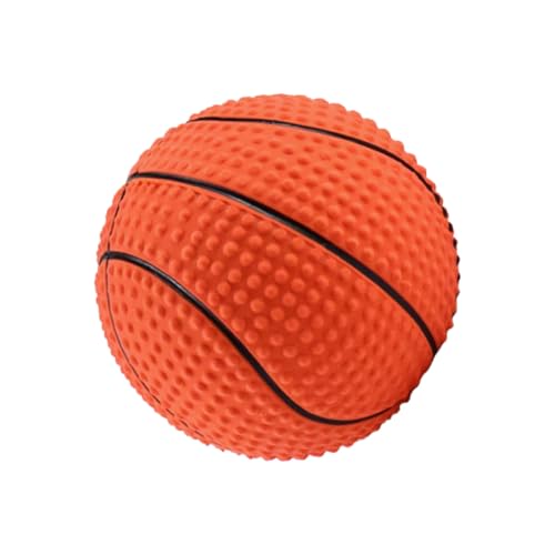 MOTHNUR Hundespielzeug Basketball Form Kleines Robustes Latex kauspielzeug mit Quietschfunktion Geräuschaktiv für Welpen und Kleine Hunde Fördert Zahnpflege und Beschäftigung Langlebig von MOTHNUR