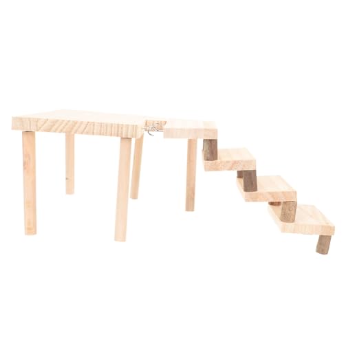MOTHNUR Interessantes Hamsterspielzeug aus Holz Verschleißfestes Kleintier kletterspiel Mehrstöckige Plattform mit Leiter für Hamster Meerschweinchen und Ratten Fördert Balance und von MOTHNUR