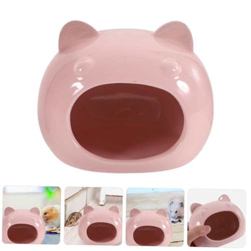 MOTHNUR Keramik Hamster Versteck Haus Kleintier Kuschelbett Cartoon Design Leicht Tragbar für Hamster Rennmäuse Igel und Meerschweinchen Niedliches Versteck für Kleine Haustiere von MOTHNUR