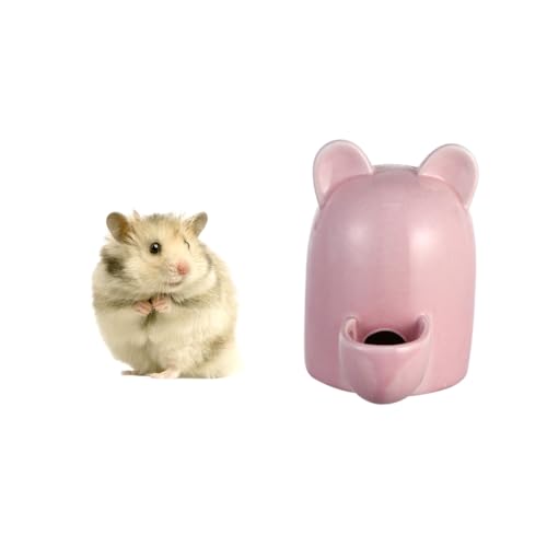 MOTHNUR Keramik Katzenohren Trinknapf Selbstnachfüllender Kleintier Wasserspender Für Hamster Kaninchen Kleine Haustiere Automatische Wasserversorgung Rot von MOTHNUR