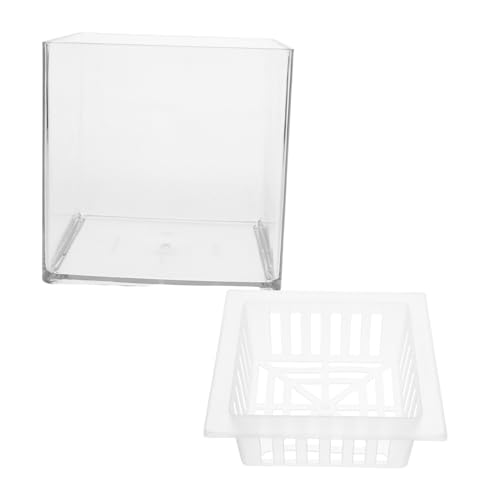 MOTHNUR Klarer Kunststoff Fischzuchtbox Aquarium mit Pflanzenkorb Transparente Betta Fischschale für Aquatische Pflanzen und Terrarien MOTHNUR Klarer Kunststoff Fischzuchtbox Aquarium mit Pflanzenkorb Transparente Betta Fischschale für Aquatische Pflanzen und Terrarien von MOTHNUR