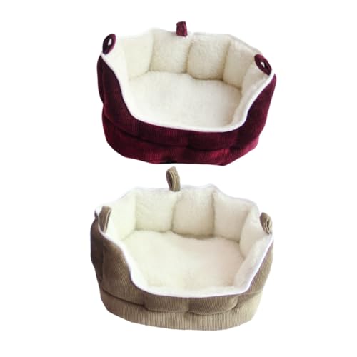 MOTHNUR Kleintier Hängematte Sofa Bett Hängendes Kuschelnest für Frettchen Meerschweinchen Kaninchen Hamster Mäuse Warmes Schlafhaus Haustierversteck in Kaffee von MOTHNUR