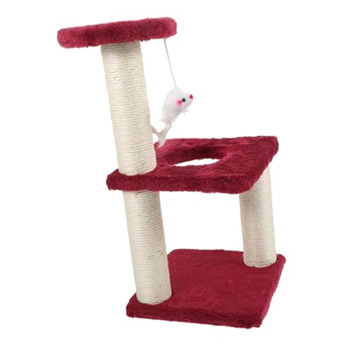 MOTHNUR Mehrschichtiger Kratzbaum Katzen Turm mit Robustem Sisal Dreistöckige Kletterplattform für Hauskatzen Dekorativer Kratzpfosten mit Spielball Abriebfest und rutschfest für Katzen MOTHNUR Mehrschichtiger Kratzbaum Katzen Turm mit Robustem Sisal Dreistöckige Kletterplattform für Hauskatzen Dekorativer Kratzpfosten mit Spielball Abriebfest und rutschfest für Katzen von MOTHNUR