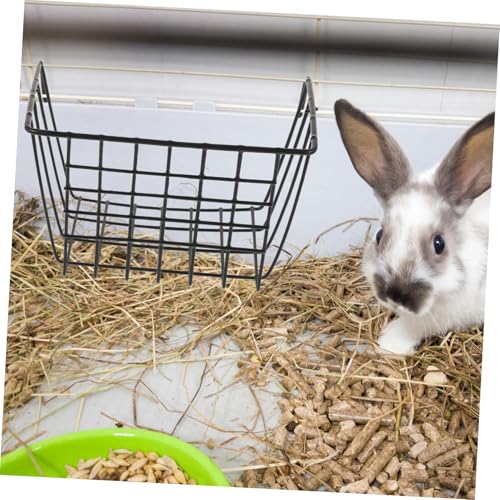 MOTHNUR Metall Heuraufe Kaninchen und Meerschweinchen Futterspender Stabile Langlebige Futterstation mit Glatter Oberfläche Verformungsfest für Käfig und Freigehege Sauber Frische von MOTHNUR