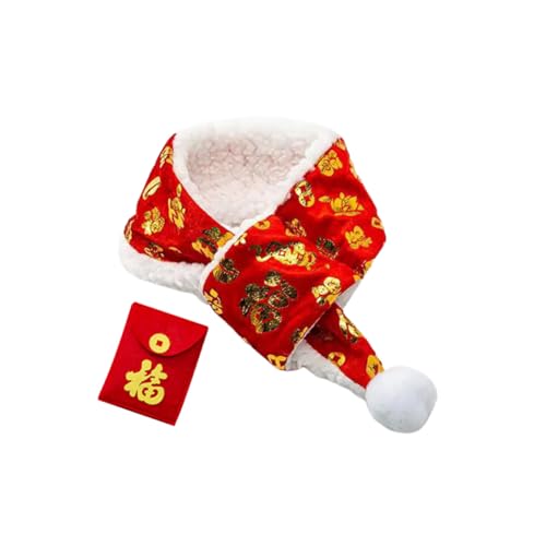 MOTHNUR Neujahrs Haustier Dreieckstuch S Dekoratives Hundekatzen Halsband für Kleine Haustiere Bequemes Hautfreundliches Accessoire für Festtage und Partys von MOTHNUR