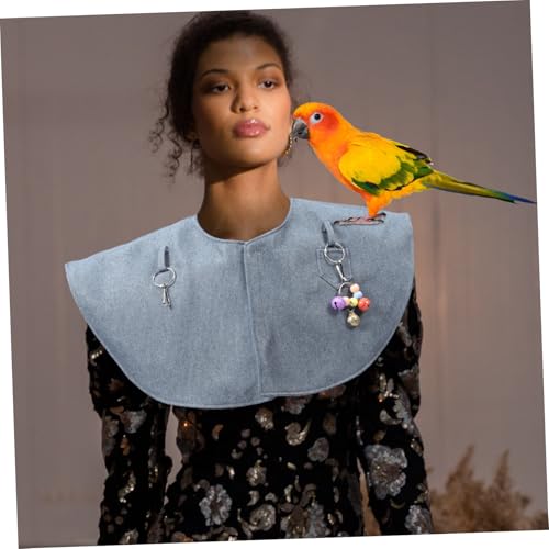 MOTHNUR Parrot Trainings Schulterumhang Kratzfester Gepolsterter Schutz für Schultern und Nacken Atmungsaktives Baumwoll Leinen Material Vielseitiger Biss Umhang für Kleine bis Große von MOTHNUR