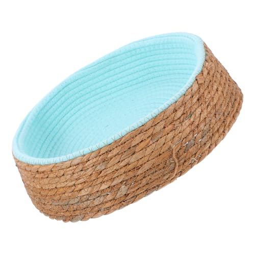 MOTHNUR Rattan Hundebett Klein Rund Handgeflochtenes Haustierbett Atmungsaktiv Strapazierfähig für Katzen und Kleine Hunde Geeignet Natürliches Wicker Schlafplatz von MOTHNUR