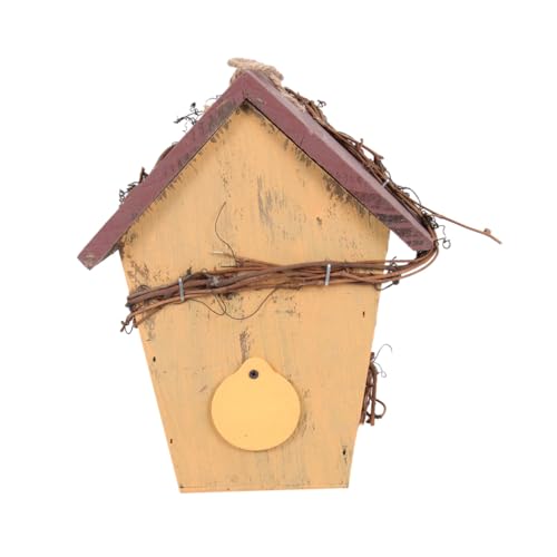 MOTHNUR Rural Hanging Pendant Holz Vogelhaus mit Roter Schrägdach Leichte Garten und Wohnraumdekoration Wetterfestes Langlebiges Modell für Rustikale Häuser und Hochzeitsszenarien MOTHNUR Rural Hanging Pendant Holz Vogelhaus mit Roter Schrägdach Leichte Garten und Wohnraumdekoration Wetterfestes Langlebiges Modell für Rustikale Häuser und Hochzeitsszenarien von MOTHNUR