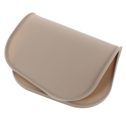 MOTHNUR Silikon Futtermatte für Haustiere mit Erhöhtem rutschfest Leicht zu Reinigen Futterunterlage für Hunde und Katzen Schmutzfangend Bpa frei für Indoor Fütterung Beige von MOTHNUR
