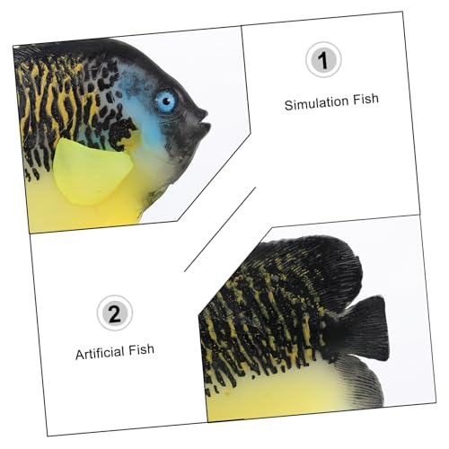 MOTHNUR Simulation Fish Aquarium Ornament Angelfish Dekoration Lebensecht Kunststoff für Garnelenbecken und Fischschalen Natürliche Tropische Fischdeko für Aquariengestaltung von MOTHNUR